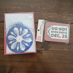 Ashland Christmas NEW Blue Ornament Shaped Holiday Cards & Gift Card Tin